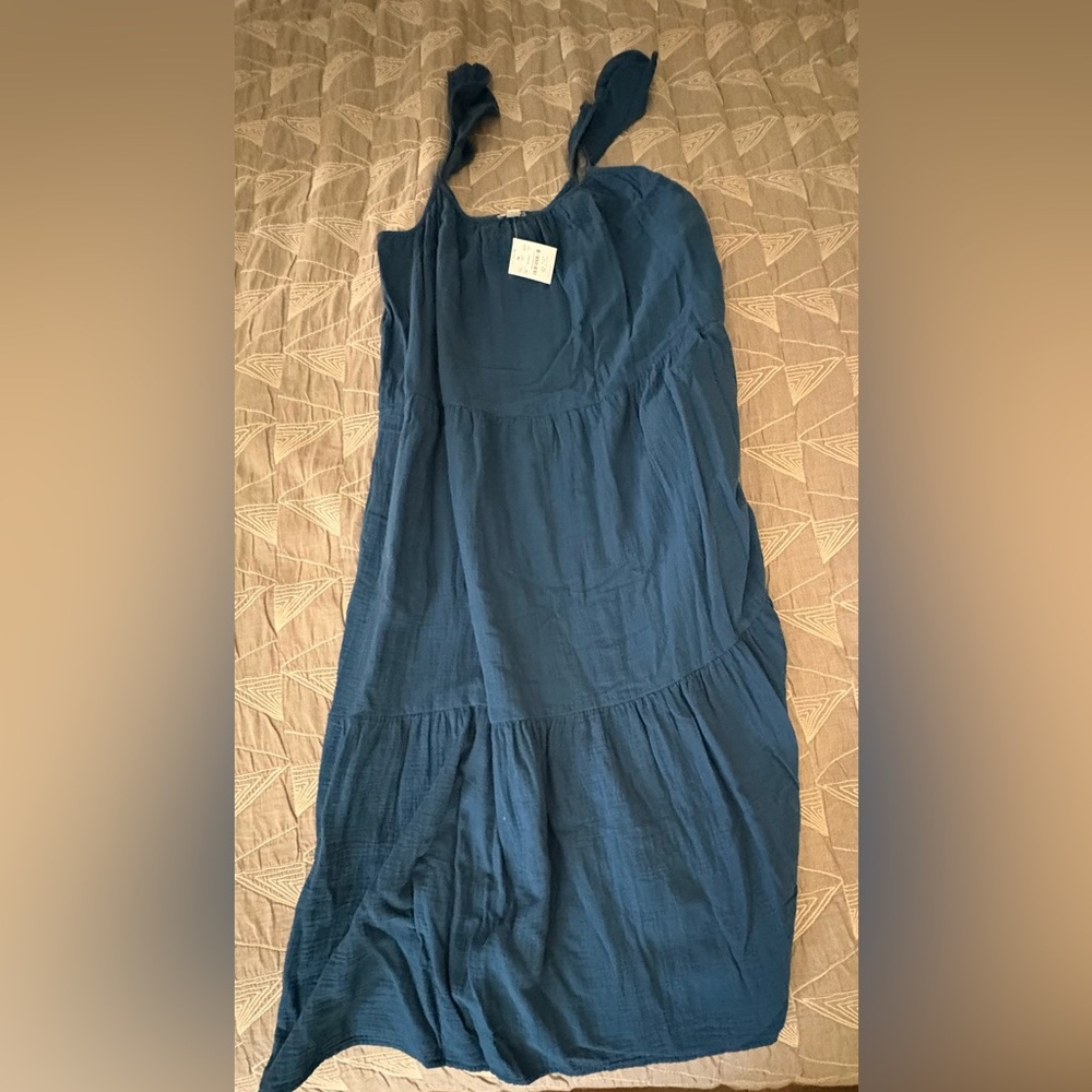 J Crew Blue Sleeveless Midi Dress